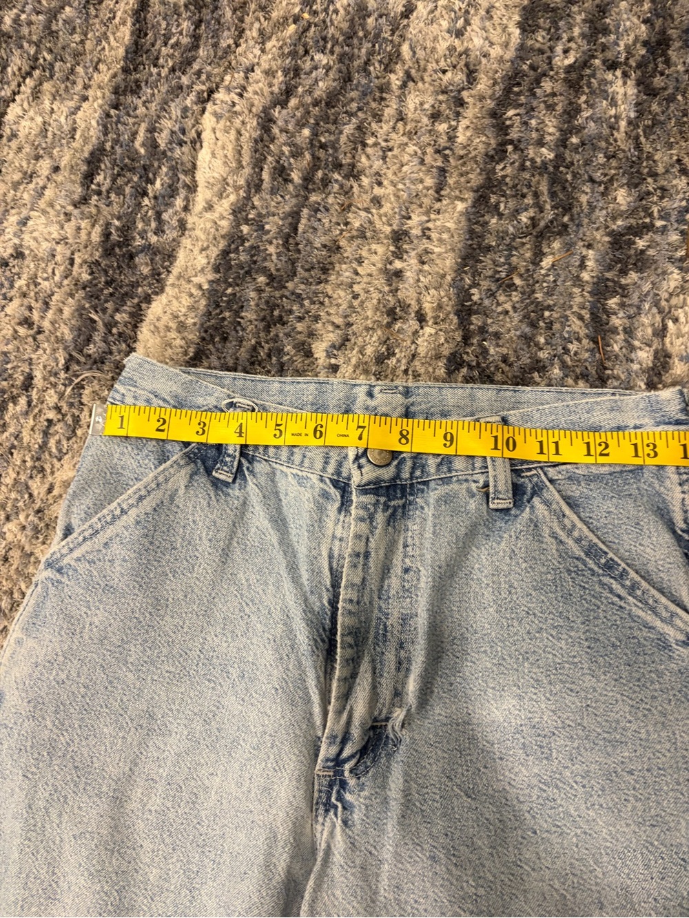 High-Rise Light Blue Cropped Wide-Leg Jeans with custom detail - Picture 7 of 10